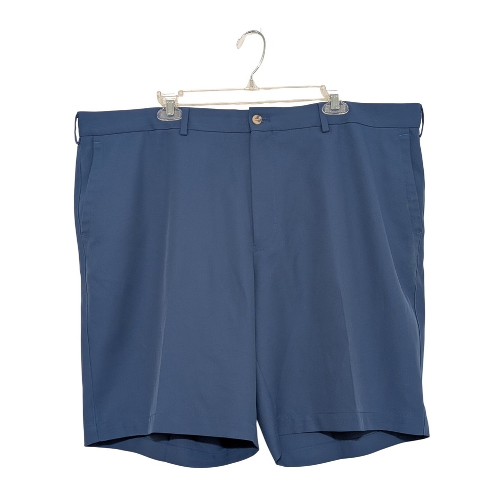 Peter Millar Mens Performance Golf Shorts Blue Size 42 Flat Front Stretch